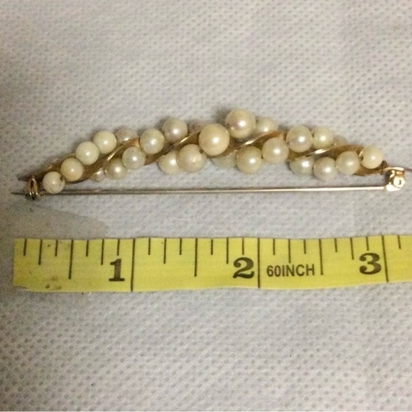 Vintage Elegant brooch with 30 real pearls - Picture 3 of 5